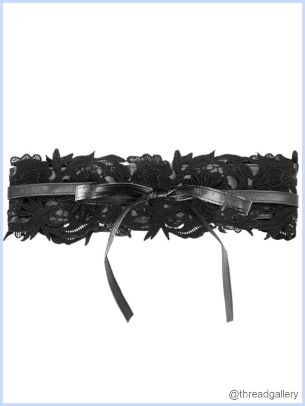 Wide Lace Faux Leather Obi Waist Belt Bow Tie Wrap Cinch Corset Belt for Dress